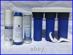 3 Stage Whole House Water Filter System with Leak Proof Double O-Ring 1 Port