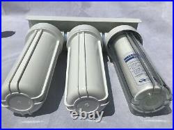 3 Stage Whole House Water Filter System with Leak Proof Double O-Ring 3/4 Port