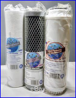 3 Stage Whole House Water Purifier and Softener Filter Kit Salt Free 3/4 BSP