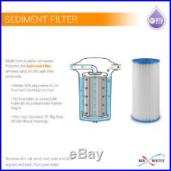 3 Stages 10x4.5 Big Blue Whole House Water Filter System 3/4or 1 Ports