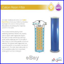 3-stage 20x 4.5 Whole House Big Blue Cation Water Filtration System 1 Port