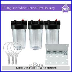 3 x 10 BB Whole House 1 NPTF Single Oring Clear Housing With Bracket & Wrench