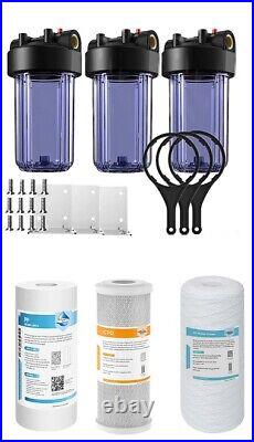 3x SimPure 10 x 4.5 Clear Whole House Water Filtration System with 3x Filters