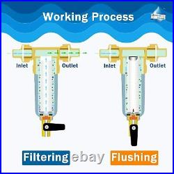 40? M/200? M Whole House Spin Down Water Filter Clear Sediment Water Pre-Filter
