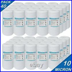 40 Pack 10 x 4.5 Whole House Well String Wound Sediment Water Filter 10 Micron