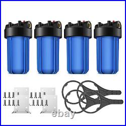 4Pack 10 Inch Big Blue Whole House Water Filter Housing For Well City Filtration