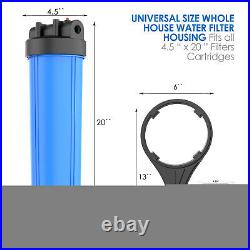 4Pack Whole House Water Filter 20-Inch Big Blue Housing Sets with Sediment Filter