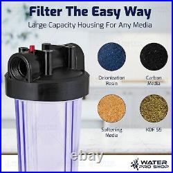 4.5 x 20-inch Big Blue Water Filter Clear Housing 1-inch Outlet/Inlet + Parts