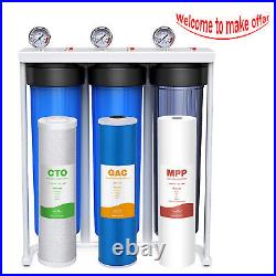 4.5x20 Big Blue Whole House Water Filter System for Well Farm Pool+1Year Filter