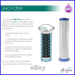 (4) Big Blue 20x4.5 Whole House GAC Granular Coconut Shell Carbon Water Filter