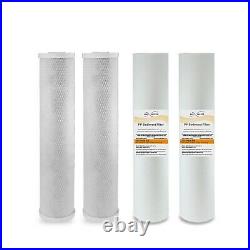 4 Big Blue Filters 20x 4.5 Whole House Sediment CTO Carbon Block Water Filter