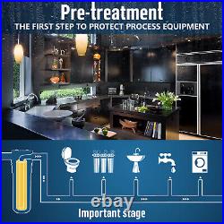 4 Blue High Capacity 10 x 4.5 Whole House Filter Purifier System 1 Brass Port
