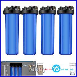 4 Pack 20 Inch Big Blue Whole House Water Filter Housing Fit 20 x 4.5 Filters