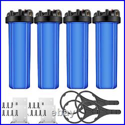 4 Pack 20 Inch Big Blue Whole House Water Filter Housing Fit 20 x 4.5 Filters