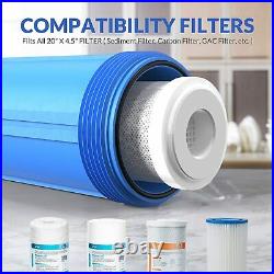 4 Pack Big Blue Whole House Water Filter Housing Sets 4.5 x 20 with 1 Port