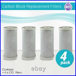 4 Packs Big Blue Carbon Block Replacement Water Filter 4.5 x 10 Whole House