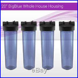 4 x 20 x4.5 BB Clear Whole House Filter Housing 1 Ports With Pressure Release
