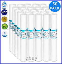 50 PACK 5 Micron 20x2.5 Sediment Water Filter Whole House for Reverse Osmosis