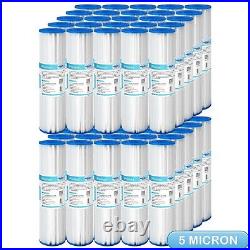 50 Pack 10 x 2.5 Pleated Sediment Filter Whole House Well Water Pre-Filtration