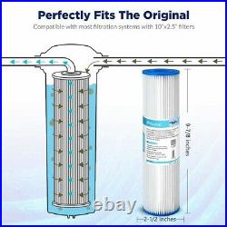50 Pack 10x2.5 Washable Pleated Whole House RO Sediment Water Filter 20 Micron