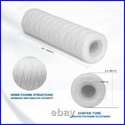 50 Pack String Wound 10 x 2.5 Whole House Well Water Sediment Filter 10 Micron