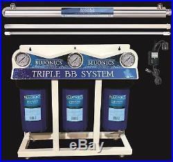 55W UV Ultraviolet Sterilizer & Triple Big Blue Whole House Water Filter System