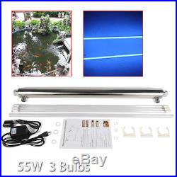 55W Ultraviolet Light Water Purifier Whole House Sterilizer UV Lamp WITH 3 Bulbs