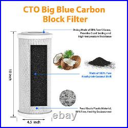 5? M 10x4.5 CTO Carbon Block Water Filter Purifier Whole House Cartridges 12PCS