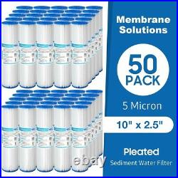 5 Micron 10 x 2.5 Whole House Washable Pleated Sediment Water Filter 50-Pack