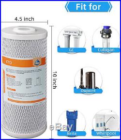 5 Micron 10 x 4.5 Whole House Big Blue Carbon Block Water Filter for GE FXHTC