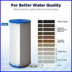 5 Micron 10 x 4.5 Whole House Washable Pleated Sediment Water Filter 18-Pack
