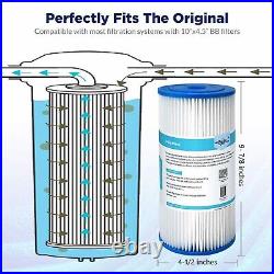 5 Micron 10x4.5 2-Stage Whole House Water Filter System+Pleated Sediment Filter