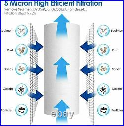 5 Micron 10x4.5 Big Blue PP CTO Carbon Block Sediment Water Filter Whole House