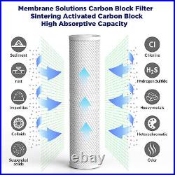 5 Micron 20x4.5 Sediment Carbon Block Water Filter Whole House Cartridges Set