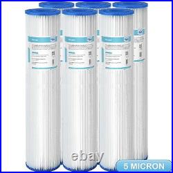 5 Micron 20x4.5 Whole House Pleated Sediment Water Filter Replacement 1-9 Pack