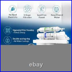 5 Stage 75GPD Reverse Osmosis Drinking Water Filter System Extra 1-2 Year Filter