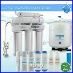 5 Stage Drinking Reverse Osmosis System +Designer Brushed Nickel +Filters 75 GPD