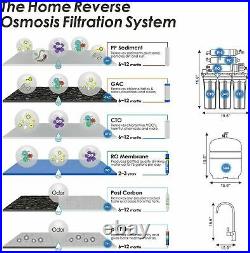 5 Stage Reverse Osmosis Home Drinking Water Filter System Purifier Extra Filters