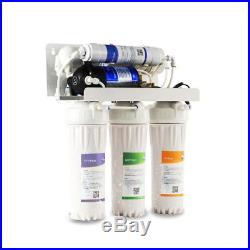 5 Stage Reverse Osmosis RO Water Filter System 50GPD with booster pump Whole House