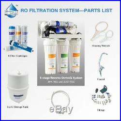 5 Stage Reverse Osmosis Water Filter System with 5 Filters Whole House Filteration