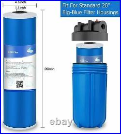 5m 20x4.5 Big Blue Sediment PP GAC CTO Carbon Block Water Filter Whole House
