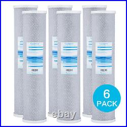 6 PCS Big Blue Carbon Block Replacement Water Filter For Whole House 20 x 4.5