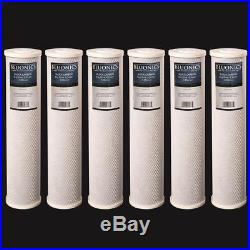 6-PK Carbon Block Big Blue 20 x 4.5 Whole House Charcoal Water Filters 5 Micron