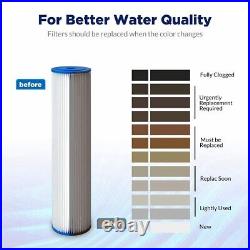 6 Pack 5? M 20x4.5 Whole House Pleated Sediment Water Filter for SimPure DB20
