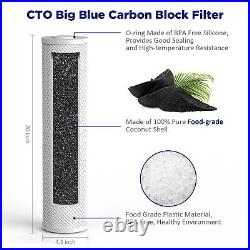 8PCS 20x4.5 5? M CTO Carbon Block Water Filter Whole House Remove Sediment Taste
