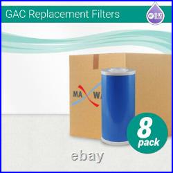 (8) 10x4.5 Whole House Big Blue UDF Granular Activated GAC Carbon Water Filter
