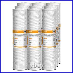 9Pack 5 Micron 20x4.5 Big Blue Carbon Block Water Filter Cartridges Whole House