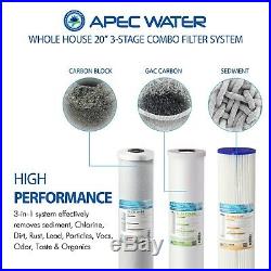 APEC 3 Stage Whole House Water Filter Sediment, GAC Carbon and Carbon Block