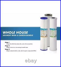 APEC 3 Stage Whole House Water Filter System With Iron, Sediment, & Chlorine Flt