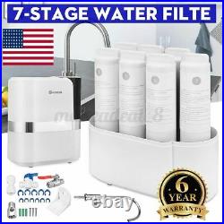 AUGIENB 7 Stage Under Sink Reverse Osmosis System Drinking Water Filter Purifier
